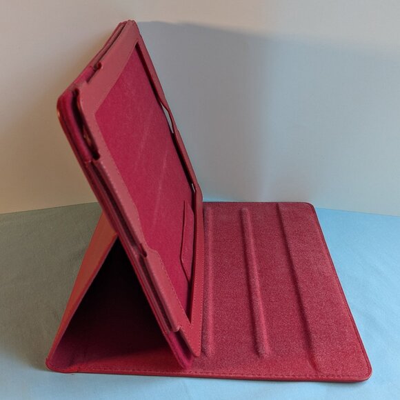 Roocase Red Leather Folio Protective Case Cover Stand Roocase 10"-10.5" Tablet - Picture 4 of 13